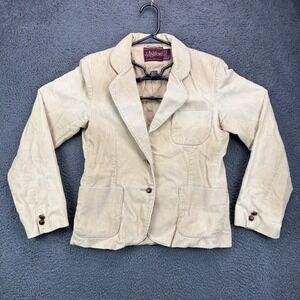 Ashford Vintage Corduroy Blazer Jacket Tan‎ Beige Womens Size 7 Cotton 8855